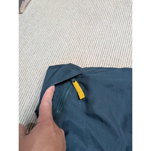 Vintage Tommy Hilfiger Windbreaker Jacket Large Green Yellow Fleece - Picture 15 of 16